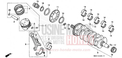 VILEBREQUIN/PISTON (2) CBR900RRV de 1997